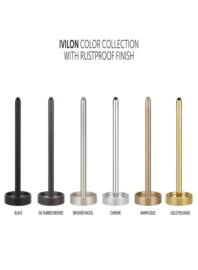 Ivilon Countertop Paper Towel Stand - Steady and Easy Tear - Fits All Paper Towel Rolls - Warm Gold - Image 4